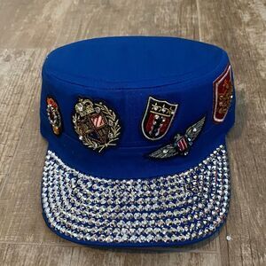 Military Style Rhinestone Patch Cap